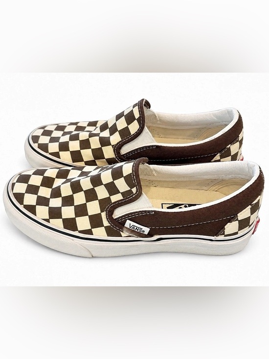 Vans Shoes - Vans Classic Slip-On Checkerboard Sneakers Brown & Cream | Women’s 5 / Men’s 3.5